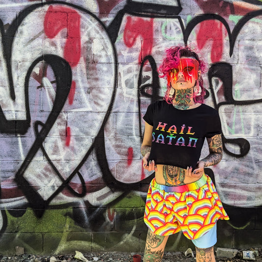 Hail Satan Pride crop tee