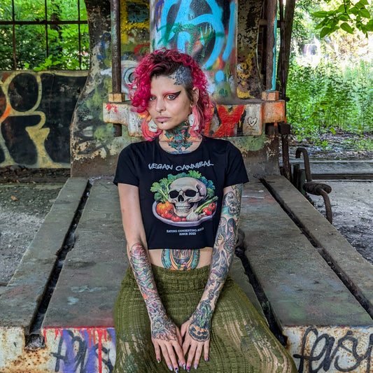 Vegan Cannibal crop tee