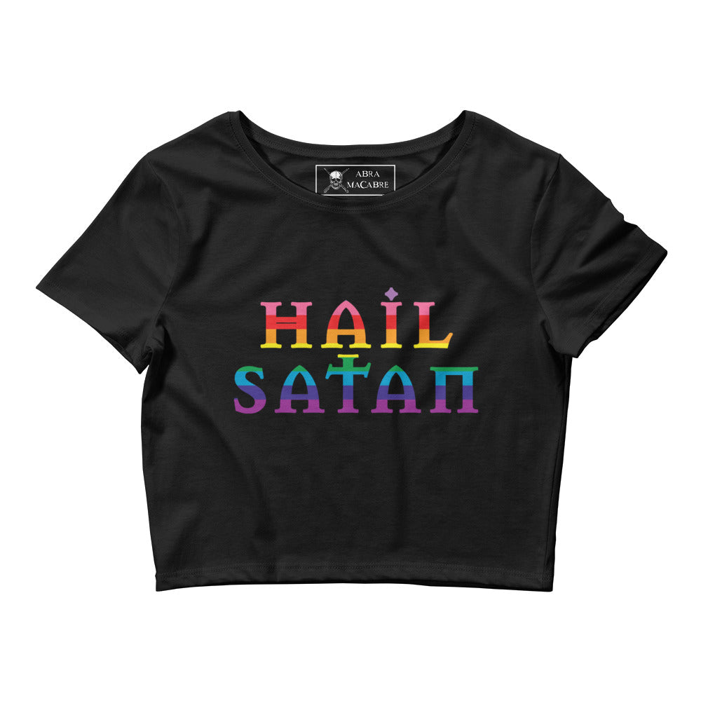 Hail Satan Pride crop tee